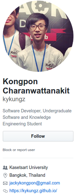 Kongpon Github Profile
